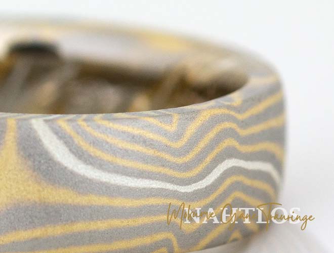 Dreifarbige Mokume Gane Ringe