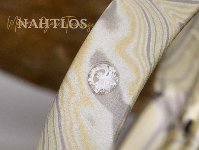 Mokume Gane Ringe mit feiner Zeichnung