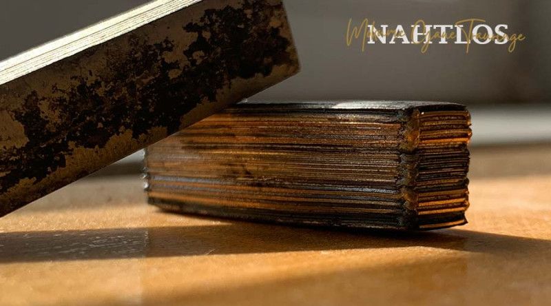 Mokume Gane Schichtblöcke nach dem Ausspannen