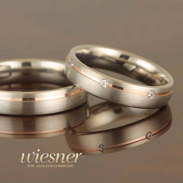 Gerstner Wedding Rings Bicolour with Diamond 28646