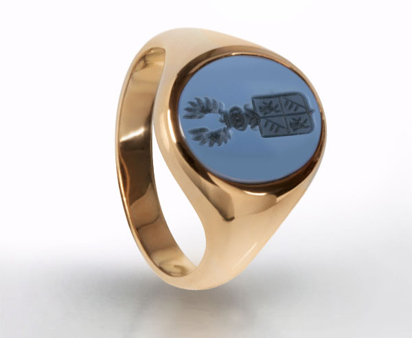 Eleganter Damen Siegelring mit Gravur – Roségold