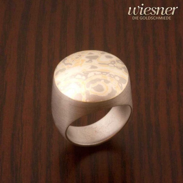 Mokume Gane Ring Gongu in 3 Farben