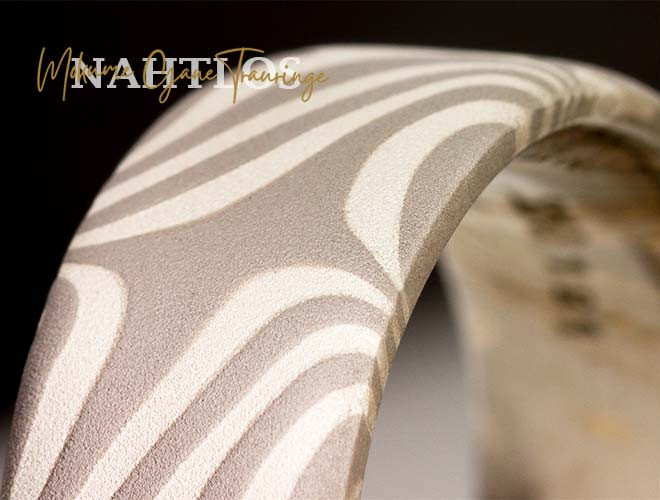 Mokume Gane Ringe Camaru in Palladium und Silber
