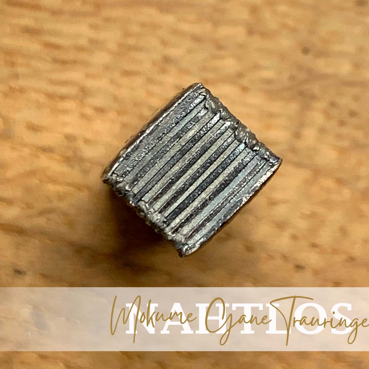 Mokume Gane Damaststahl Style Barren im Querschnitt