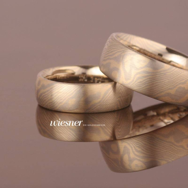 Mokume Gane Trauringe Kaiwa # 603