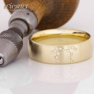 Sternzeichenring Löwe in Gelbgold 585