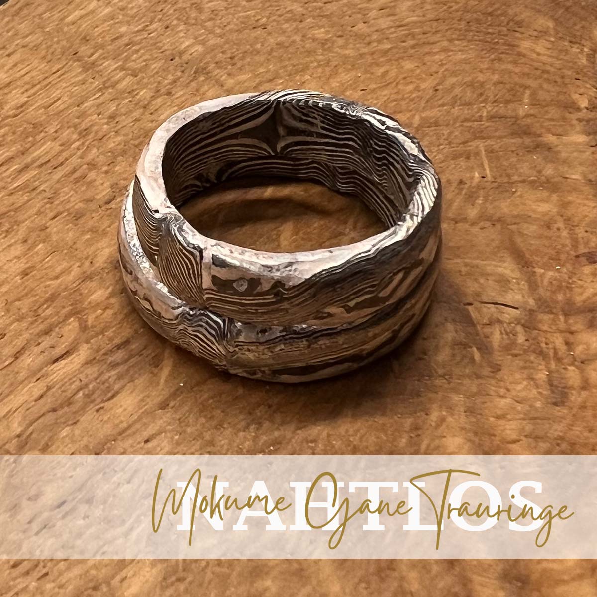 Mokume Gane Eheringe wurden rund gefräst