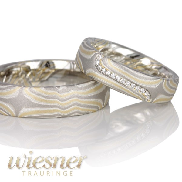 Mokume Gane Trauringe Anshin AU3-PD6-AG10-19-733