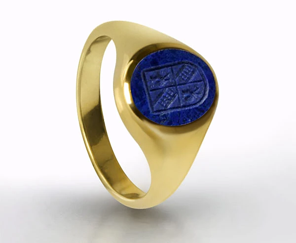 Siegelring für Herren mit Lapis und Wappen