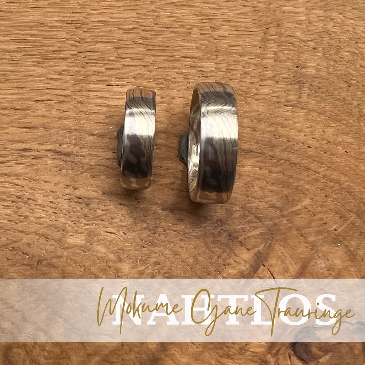 Mokume Gane Eheringe wurden rund gefräst