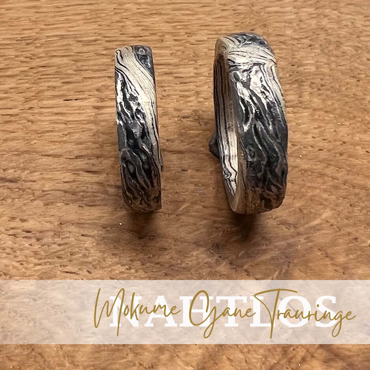 Mokume Gane Eheringe wurden rund gefräst