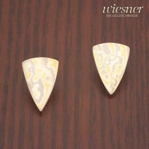 Mokume Gane Ohrstecker Kora in 3 Farben