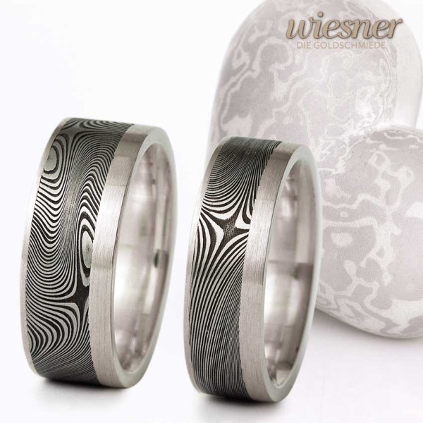 Damast Ringe mit Silber