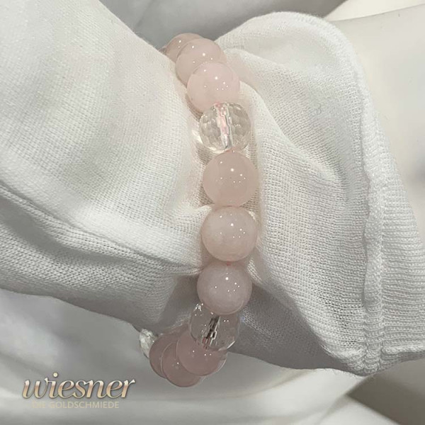 Bracelet rose quartz rock crystal 10-11mm