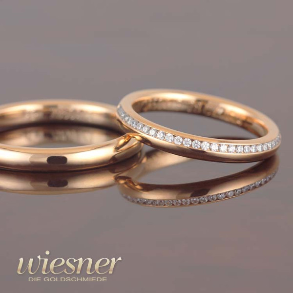 Slim wedding rings in strong yellow gold by Gerstner 28504