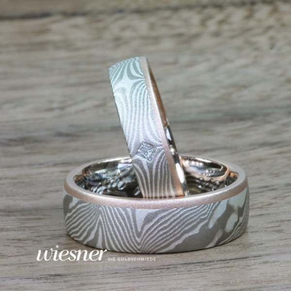 Mokume Gane Trauringe Mei Konbi RG1-PD6-AU3-19-744