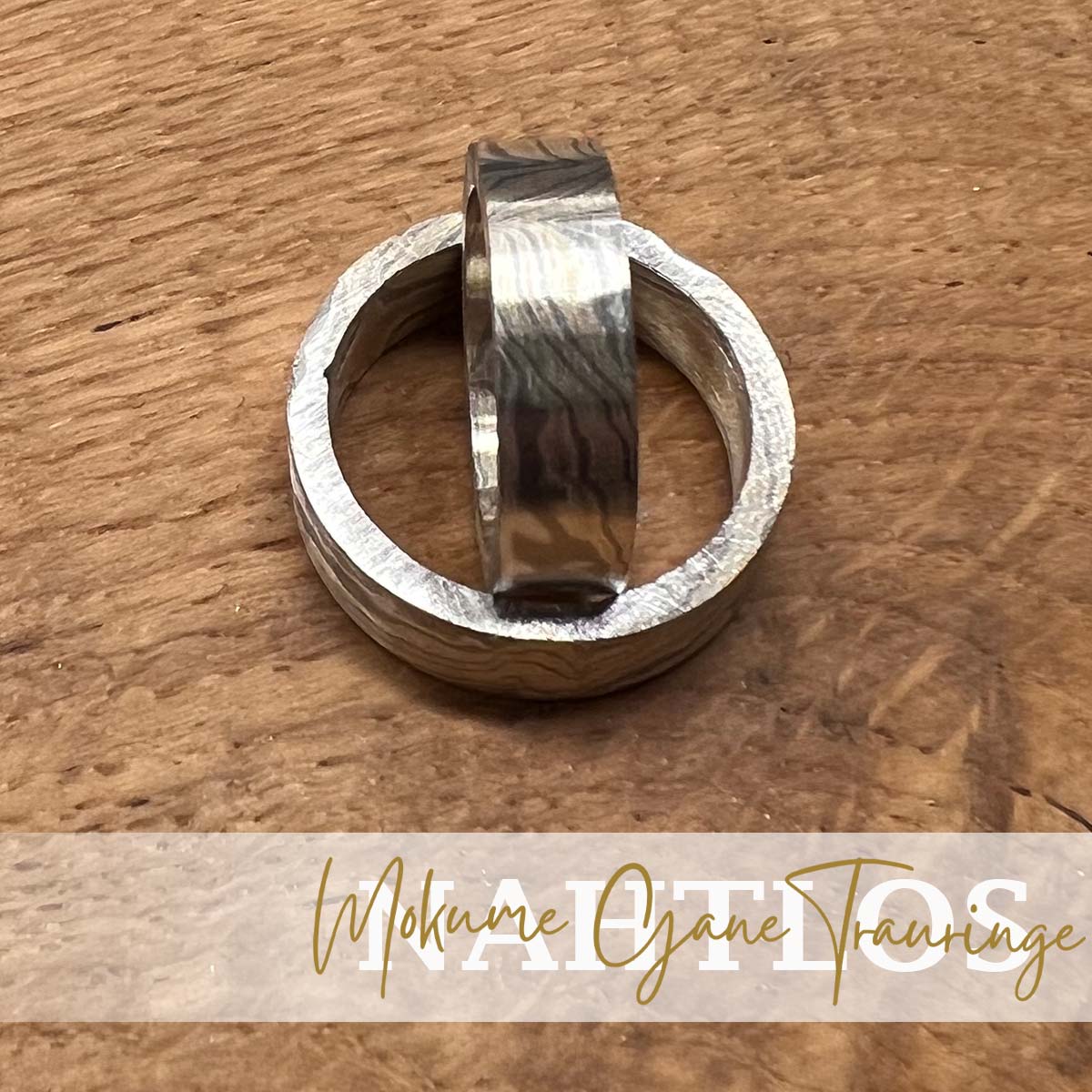 Mokume Gane Eheringe wurden rund gefräst