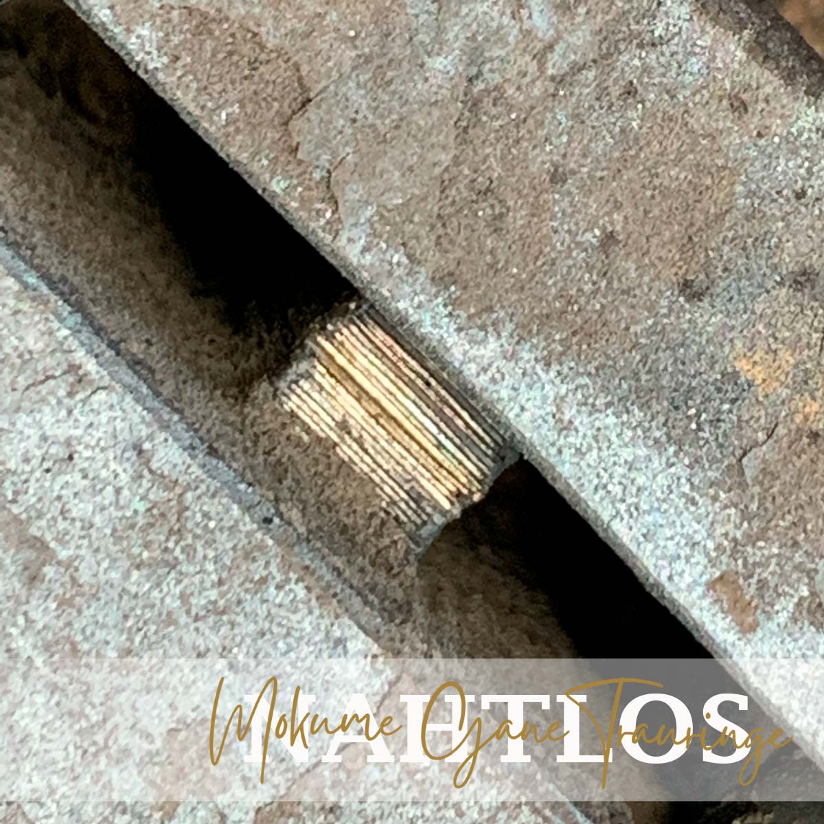 Mokume Gane Material mit Familiengold nach dem Verschweißen