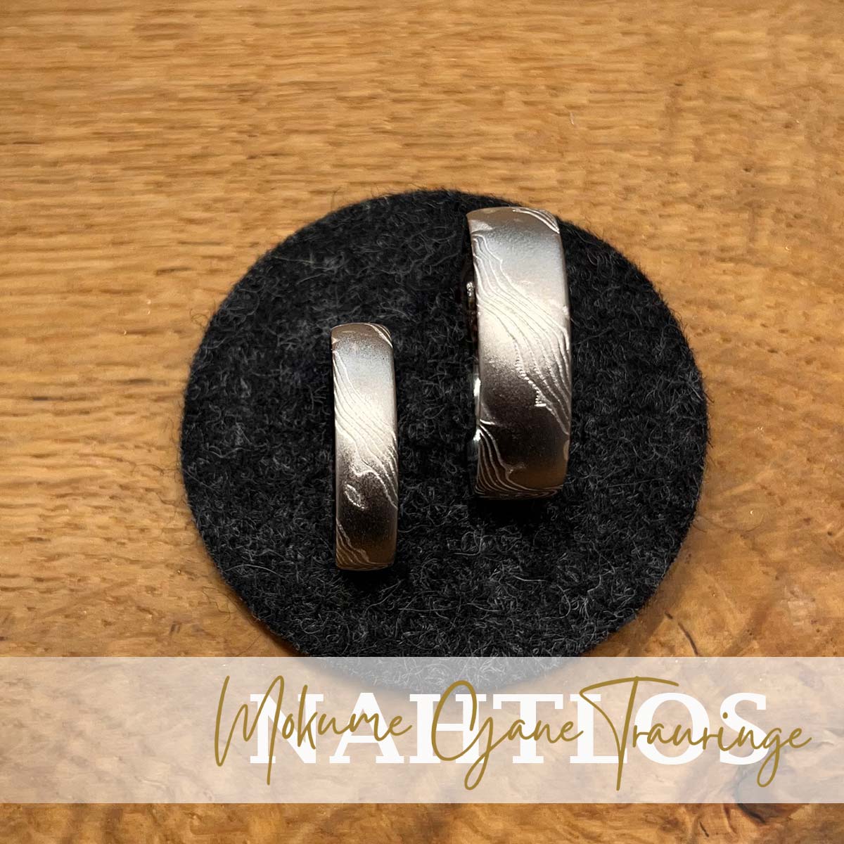 Mokume Gane Eheirnge wie Damaststahl