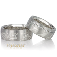 Trauringe Bongosi | Mokume Gane | Palladium Silber