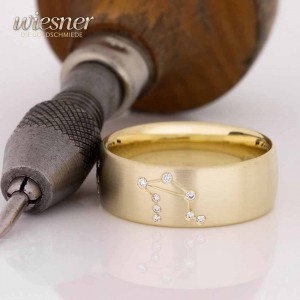 Sternzeichenring Waage in gelbgold 585