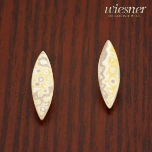 Mokume Gane Ohrstecker Funa in 3 Farben