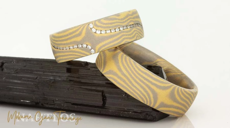 Abura Mokume Gane Ringe aus der Goldschmiede Wiesner