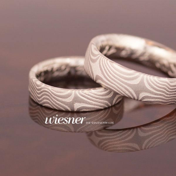 Trauringe Bagassa in Mokume Gane von Markus Wiesner