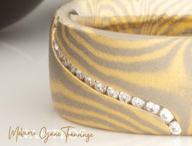 Mokume Gane Ringe mit mittlerer Zeichnung