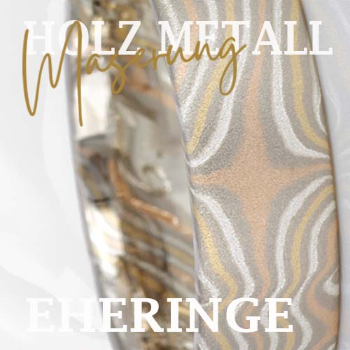 Eheringe mit Holz Look - 4 Edelmetalle verbinden sich.