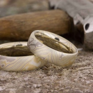 Wonderful Mokume Gane Wedding Rings Bubinga