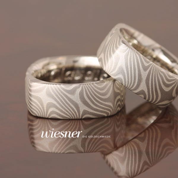 Mokume Gane Trauringe Quadratur