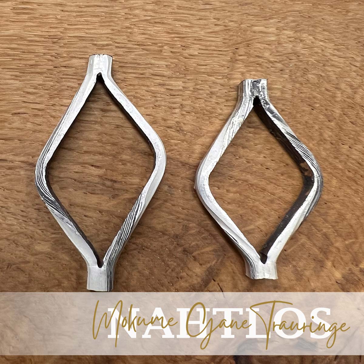 Mokume Gane Ringe aufgedehnt