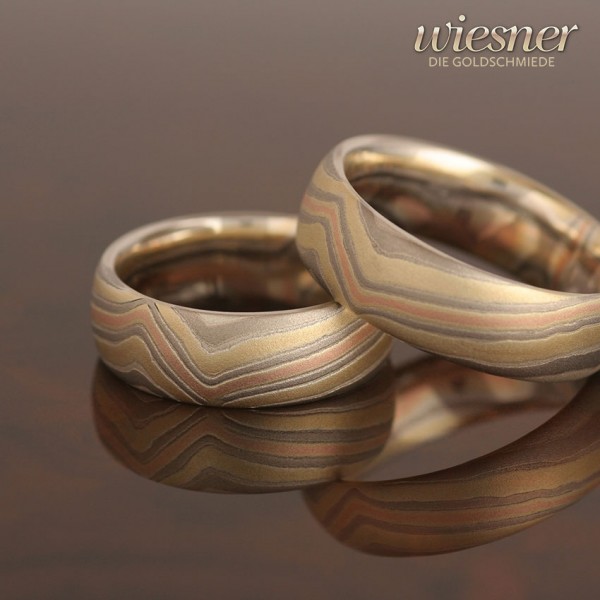 Wedding Rings Espe Forged in Mokume Gane Technique