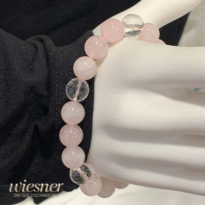 Preview: Bracelet rose quartz rock crystal 10-11mm Preview: Bracelet rose quartz rock crystal 10-11mm
