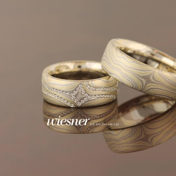 Mokume Gane Trauringe Anshin # 747